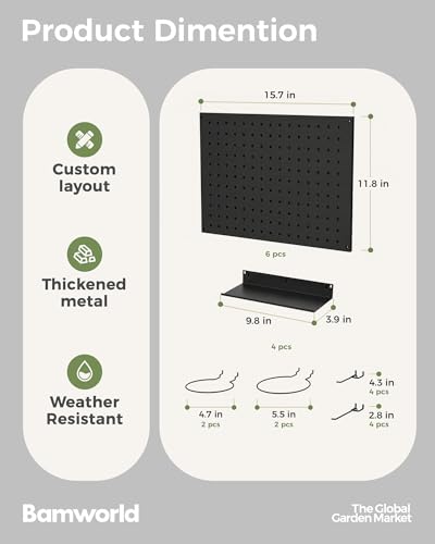 Bamworld Wall Plant Shelf Wall Mounted Plant Stand Plant Holder Pegboard