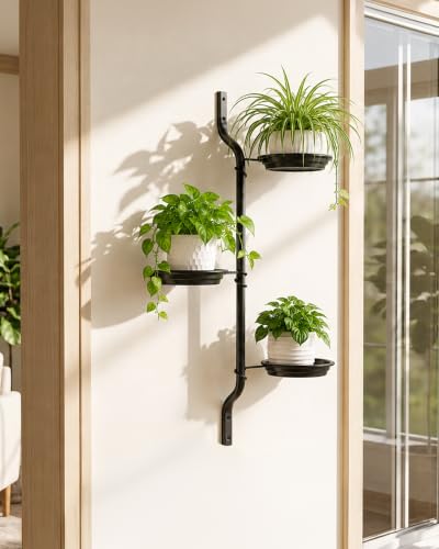 Bamworld 3-Tier Rotating Window Plant Shelf Metal