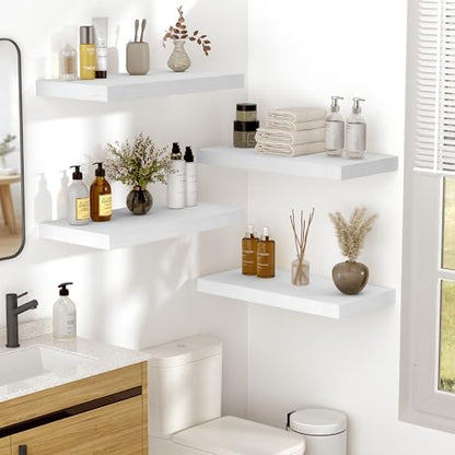 Vivelove 10 Inch Deep Floating Shelves for Wall 55” Set of 2, White - color: White, size: 55”wx10.2”dx1.5”h