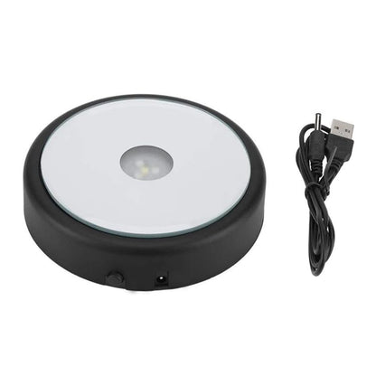 LED Multimodal Multicolor Light Base balckLighted Stand for Crystal Art Display Round Stand - color: B-multi-mode Black Base