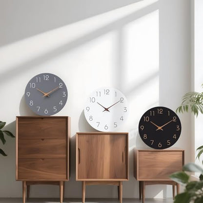 Mosewa Wall Clock Battery Operated 8" Silent Non-Ticking Simple(White) - color: A_white, size: 8 Inch