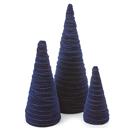 Your Heart's Content Velvet Trees Set of 3 Navy (Navy) - color: Navy