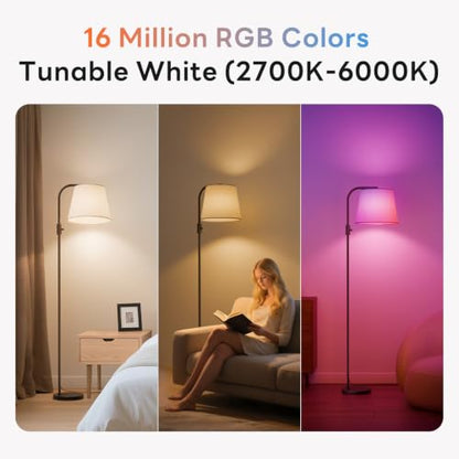Smart RGB Arc Floor Lamp, 65", App Control, Compatible with Alexa - color: Black, size: 65"(App Control)