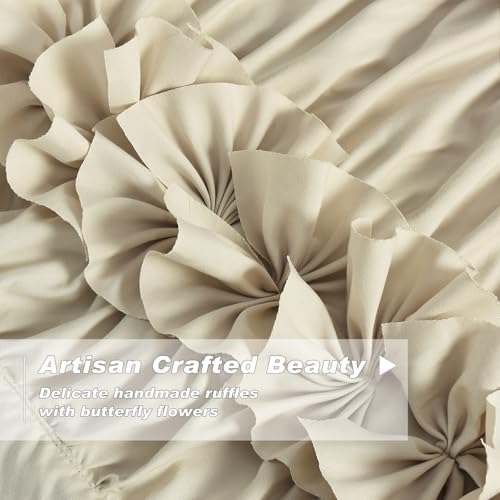 Homechoice Decor Camel Blackout Curtains with Handmade Ruffles - color: Camel, size: 54"W x 84"L (Pack of 2)