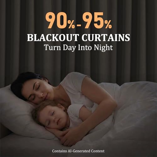 Beige Boho Blackout Curtains 2 Panels for Bedroom 52W*84L - color: Beige, size: 52"W x 84"L (Pack of 2)