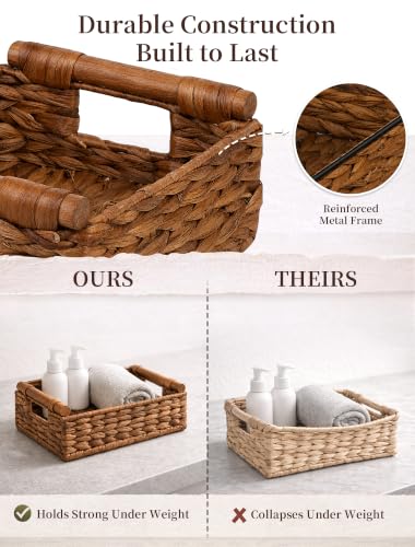 Wicker Basket, Large Basket for Gift Baskets Empty, 10.2x7.9x4in - color: Chestnut, size: Small