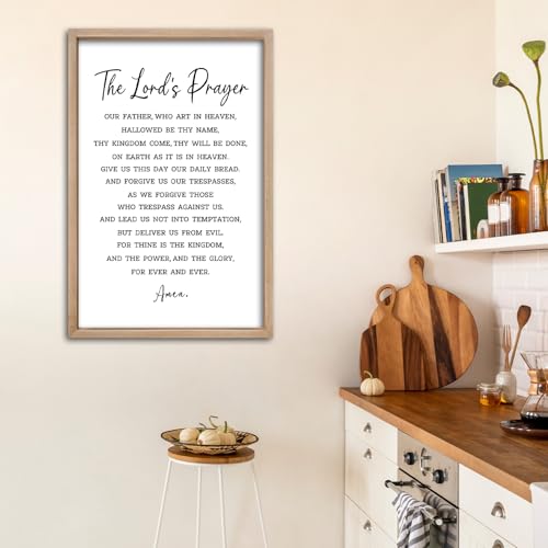comurdyo Christian Wall Art The Lords Prayer Sign 16"×11" Wood - color: Christian (Wood), size: 16"L x 11"W