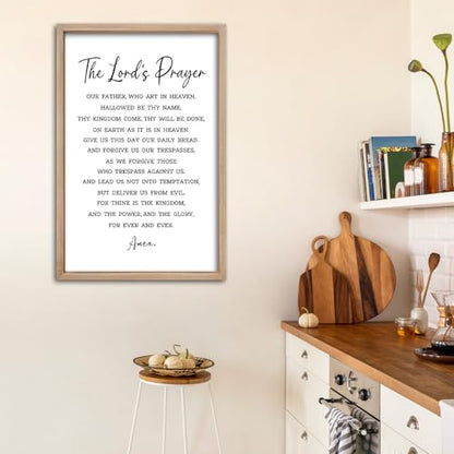comurdyo Christian Wall Art The Lords Prayer Sign 16"×11" Wood - color: Christian (Wood), size: 16"L x 11"W