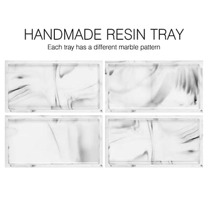 Luxspire Marble Tray for Soap Dispenser Perfume Jewelry, M, Marble White - color: B - White Marble, style: Medium