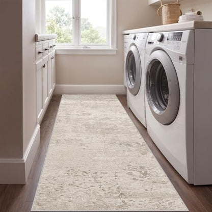 2x5 Runner Rug Non Slip, Washable Rug Runners for Hallways,Beige - color: Abstract-beige, size: 2' x 5' (Runner)