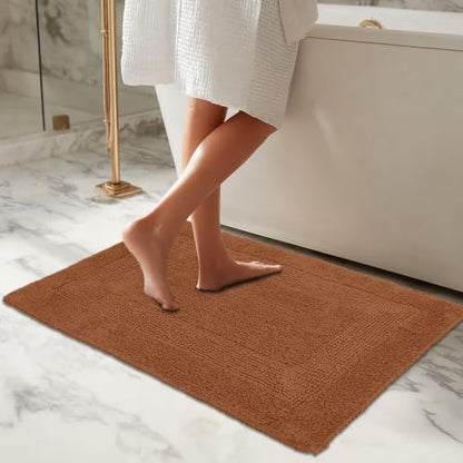 COTTON CRAFT Bath Rugs - 2 Pack Large 20x30 Soft Plush Bath Mats - Mocha - color: Mocha, size: 20x30 Inches