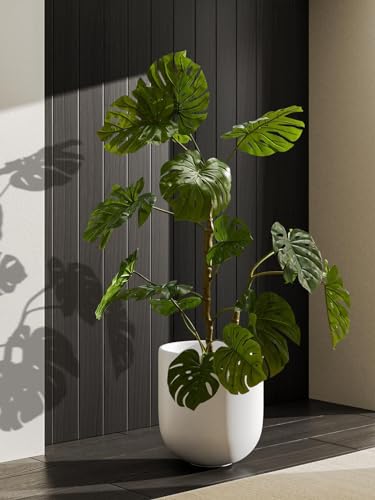 LE TAUCI 12 Inch Ceramic Pots for Plants, Large Planter, White - color: White, size: 12“