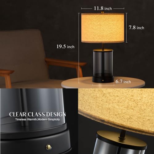 O’Bright Luma - Battery Powered Table Lamp (Black, 19.5-inch) - color: Black, size: 19.5-inch