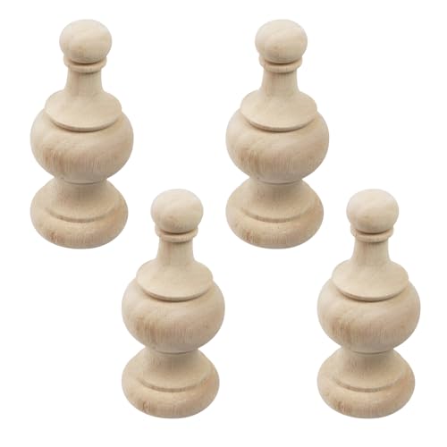 MY MIRONEY 4PCS Unfinished Wood Finials Decorative, Type-A - style: Type-A