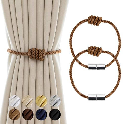 Curtain Tiebacks Magnetic Decorative Rope Tie Backs Holdbacks Contoeey - color: Khaki