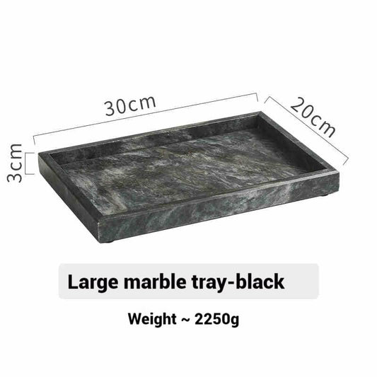 Natural Marble Tray, Vanity Home Kitchen Bathroom Table Tray, Rectangular Decorative Tray for Jewelry Trinket Candles Organizer (Wave Grey, 11.8 * 7.8 in) - color: Wave Grey, size: 11.8*7.8 IN