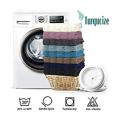 Turquoize Small Bathroom Rug 17x24, Absorbent Chenille Bath Rug, Muted Clay - color: Muted Clay, size: 17" x 24"