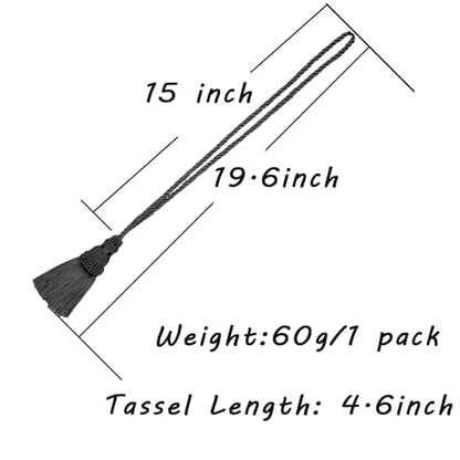 4 Pack Curtain Tie Backs Rope Tassels for Curtain Holdback - color: Black, size: 4p