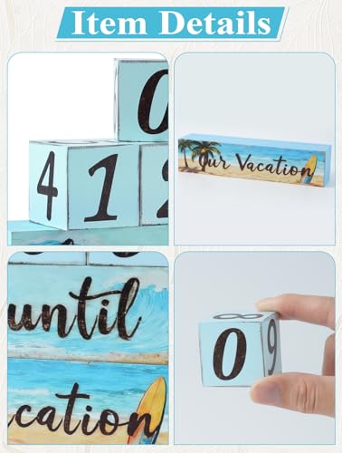 Vacation Countdown Wooden Tabletop Decor,Days Until Vacations Wood Sign For Indoor Home Decoration - size: Vacations