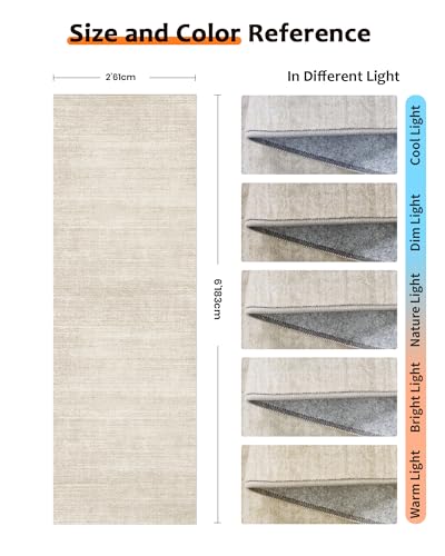 2x6 Runner Rug Non Slip, Washable Rug Runners for Hallways,Beige - color: Stripe-beige, size: 2' x 6' (Runner)