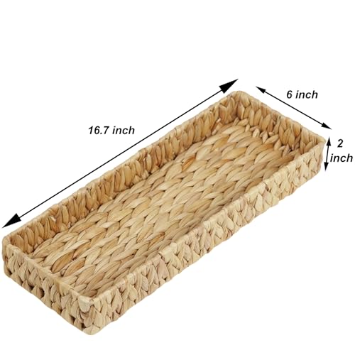 Water Hyacinth Bathroom Vanity Tray, 16.7 Inch - size: 16.7" x 6" x 2"