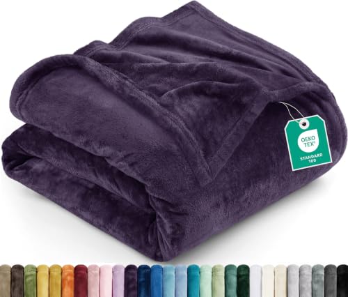 Utopia Bedding Ultra Soft Fleece Bed Blanket Throw Size Purple (50x60 Inch) - color: Purple, size: Throw (50x60 Inch)