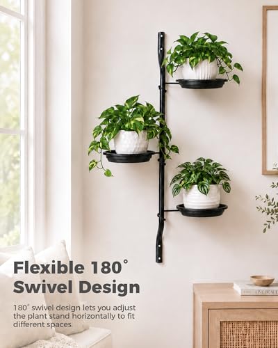Bamworld 3-Tier Rotating Window Plant Shelf Metal