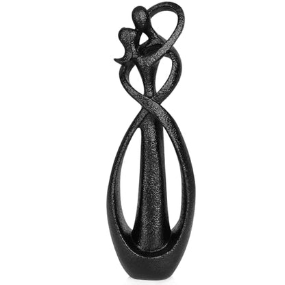 Trycooling Kissing Lovers Statue Abstract Sculpture, Black, Large - color: Black, size: Large
