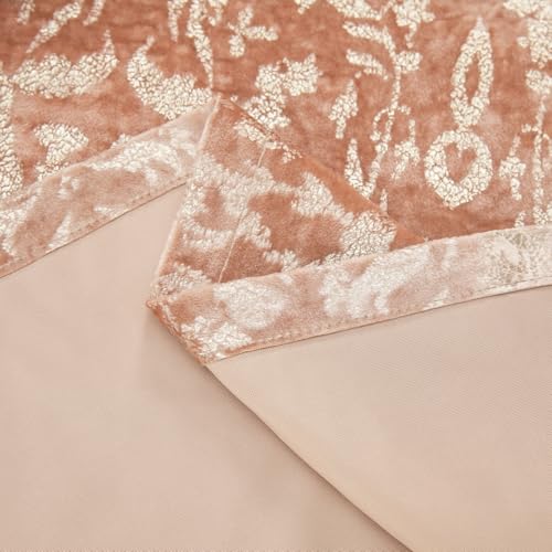 Leeva Velvet Scalloped Valance, Rod Pocket, 52 x 18, Romantic Pink, 1 Panel - color: Pink