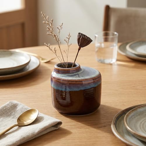 Brown Ceramic Vase, 5 Inch - color: Dark Brown, size: 5 Inch