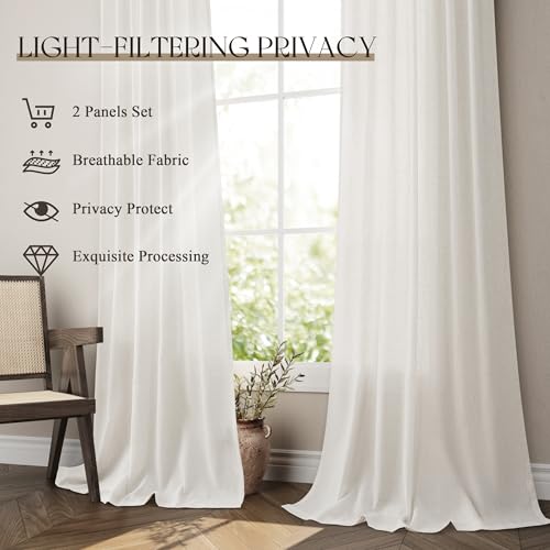 Jowels Natural Linen Grommet Curtains 24 Inch Long 2 Panels for Kitchen - color: Natural, size: 30"W x 24"L (Pack of 2)