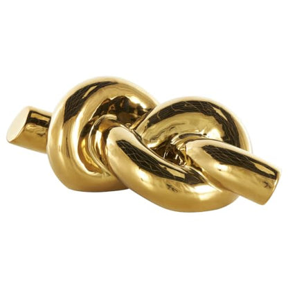 Deco 79 Ceramic Knot Sculpture, Sculpture 12" x 5" x 4", Gold - color: Gold, size: 12" x 5" x 4"