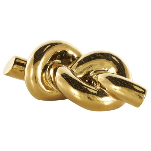 Deco 79 Ceramic Knot Sculpture, Sculpture 12" x 5" x 4", Gold - color: Gold, size: 12" x 5" x 4"