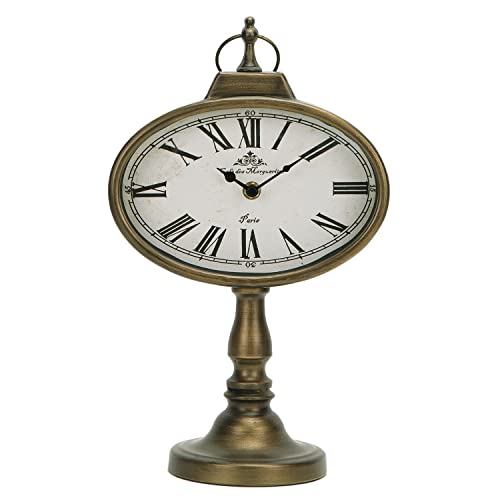 NIKKY HOME Large Mantel Clock, Antique Clocks Silent-Non-Ticking