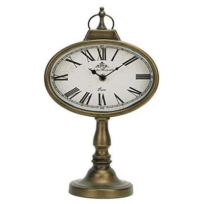 NIKKY HOME Large Mantel Clock, Antique Clocks Silent-Non-Ticking