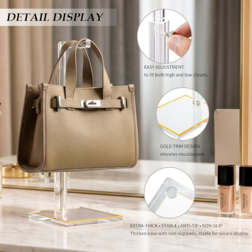 3-Pack Acrylic Purse Display Stands, 14"-24" Adjustable Handbag Holder - size: 3 Pack