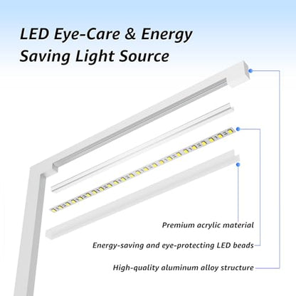 Aluminum LED Desk Lamp with Charging Station, 15W Table Lamp Work - color: Silver