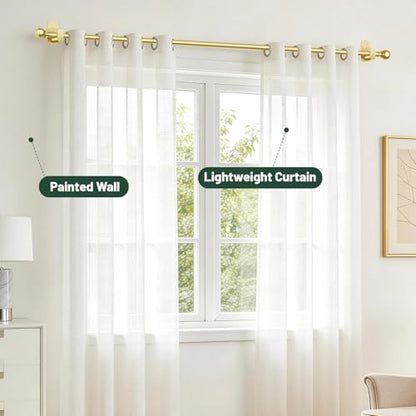 USFOOK Gold Curtain Rods No Drilling 16 to 30 Inch, 2 Pack - color: Gold, size: 16-30"(2 pack)