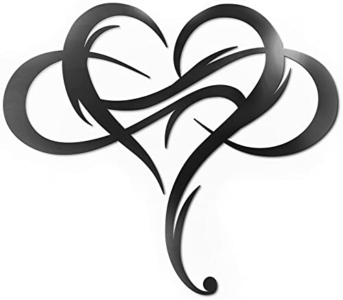 Vivegate Infinity Heart Metal Wall Plaque, Unique Infinity Heart Wall Decor Love Sign Steel Art Geometric Wall Decor Set Cut Out for Outside (Medium - 13"X11.5") - size: 16"L x 12"W
