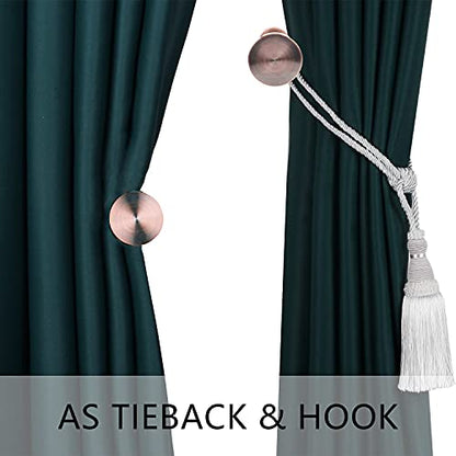 BEL AVENIR 2 Pack Curtain Holdbacks Metal Round Medallion Drapery Tiebacks Wall Hooks Modern Simple Style Home Decor with 2pcs Screws (Copper) - color: Copper