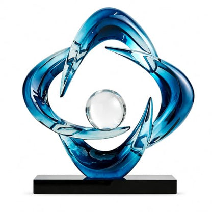 Abstract Art Sculptures Living Room Book Shelf Decor - color: Blue