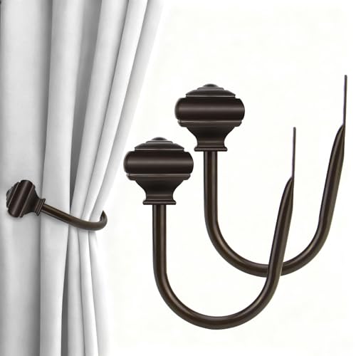 USFOOK Bronze Curtain Holdbacks, Decorative Drapery Tiebacks, 2 Pack/1 Pair - color: Bronze