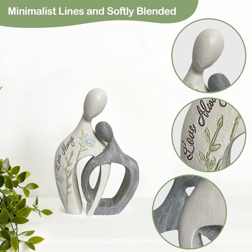 Anniversary Wedding Engagement Gift, White Couple Arm in Arm Statue - color: White-arm in Arm