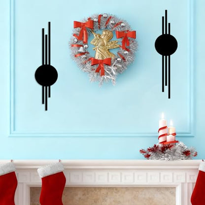 DUOOLN 2 Pcs Abstract Metal Wall Decor, Geometrical Single Line Art-Black - color: Black - Round Geometry