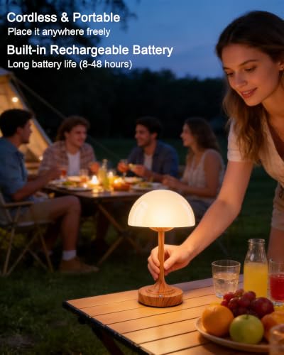 UMEXUS 11.8" Modern Small Cordless Table Lamp Rechargeable Battery Operated