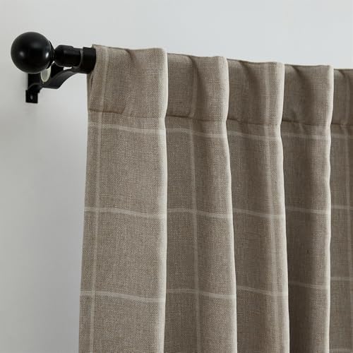 Threadmade Sawyer Window Panel, Taupe - 52" W x 95" L - color: Taupe, size: 52"W x 95"L (Pack of 1)