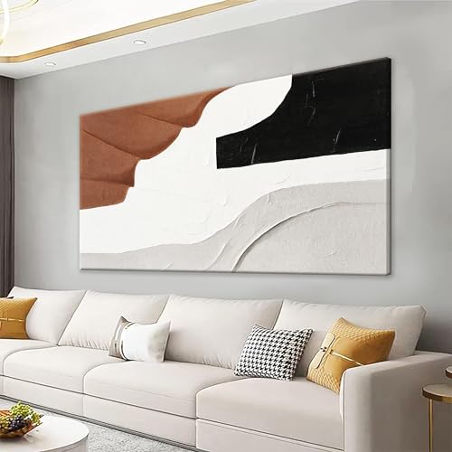 TAIJXAGSG Abstract Wall Art Brown Color Block Art Prints Black And White Geometric Color Block Canvas Art Wall Decor Painting Modern Artwork Decorations For Living Room Bedroom Kitchen 24 x 48 In - color: Brown Color, size: 48"L x 24"W