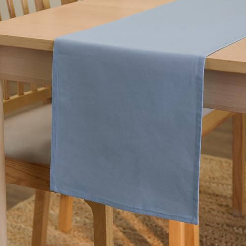 Encasa XO Table Runner, Cotton Canvas Dining Runner 13"x72" - color: B Grey, size: 13x72 in