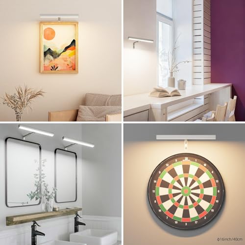 12" LED Picture Light Plug in, 4W Nickel Art Light - color: Nickel, size: 12 inch