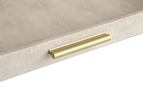 HofferRuffer Extra Large Square Serving Tray, Elegant Faux Leather Ottoman Tray with Gold Hardware Handles, Serve Tea, Coffee or Breakfast in Bed, 24 x 24 inches (Light Grey, 24" x 24" x 2") - color: Light Grey, size: 24" x 24" x 2"
